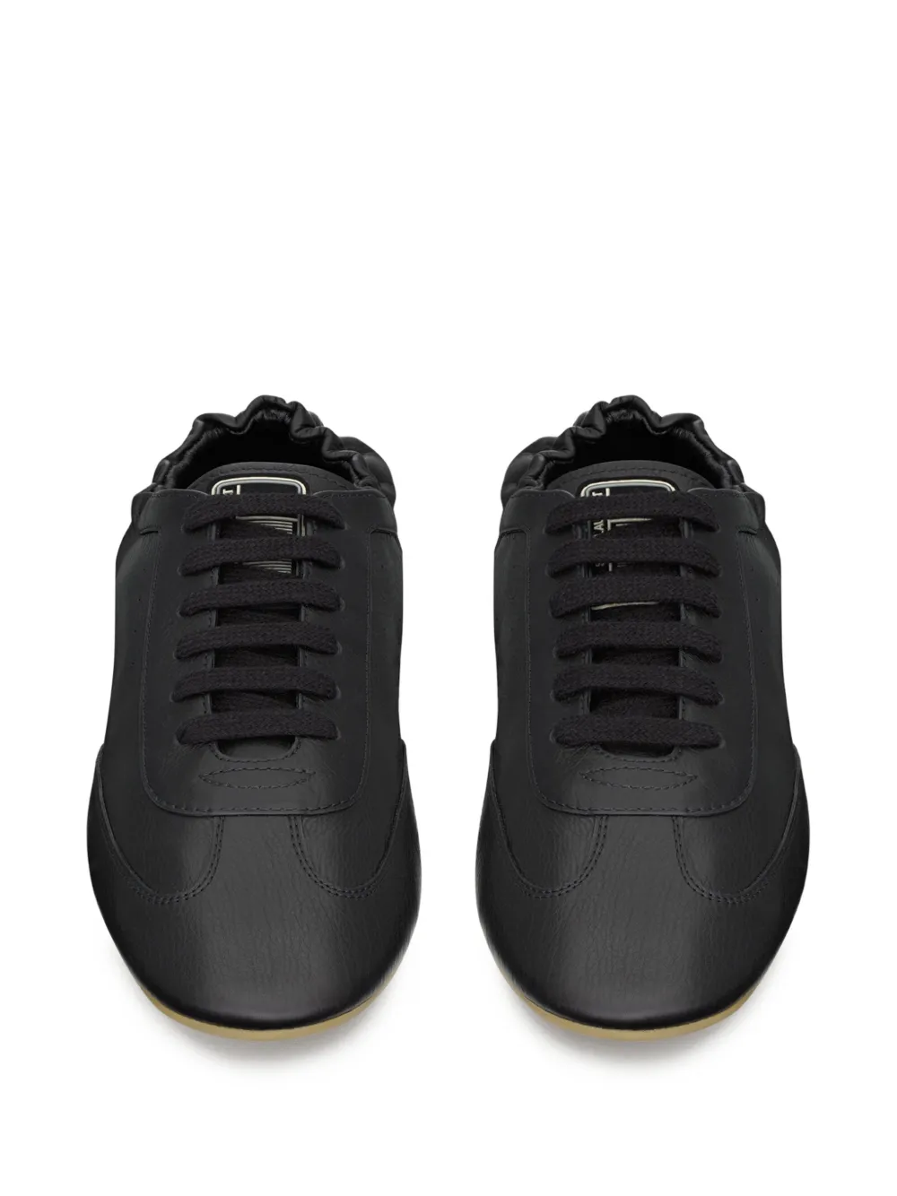 black sneakers,top view