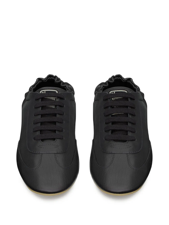 black sneakers,top view