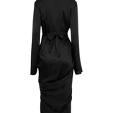 Black dress, back view