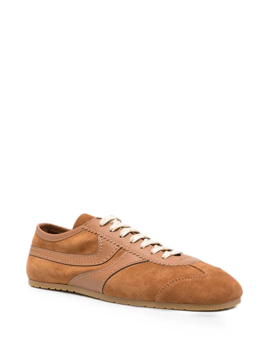 Tan shoes, front view