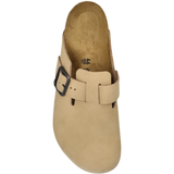 Tan sandals, front view