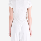 White t-shirt, full body view
