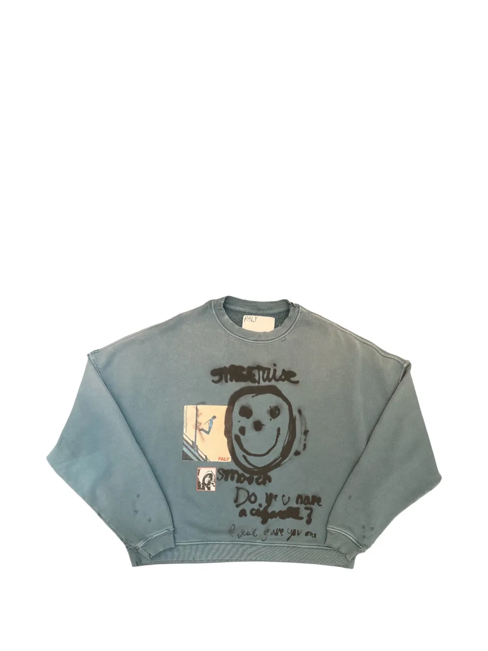 Blue hoodie, front view