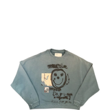 Blue hoodie, front view