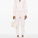 Pink hoodie, full body view