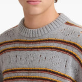 Grey knitwear worn by a person, showing the knitwear fit
