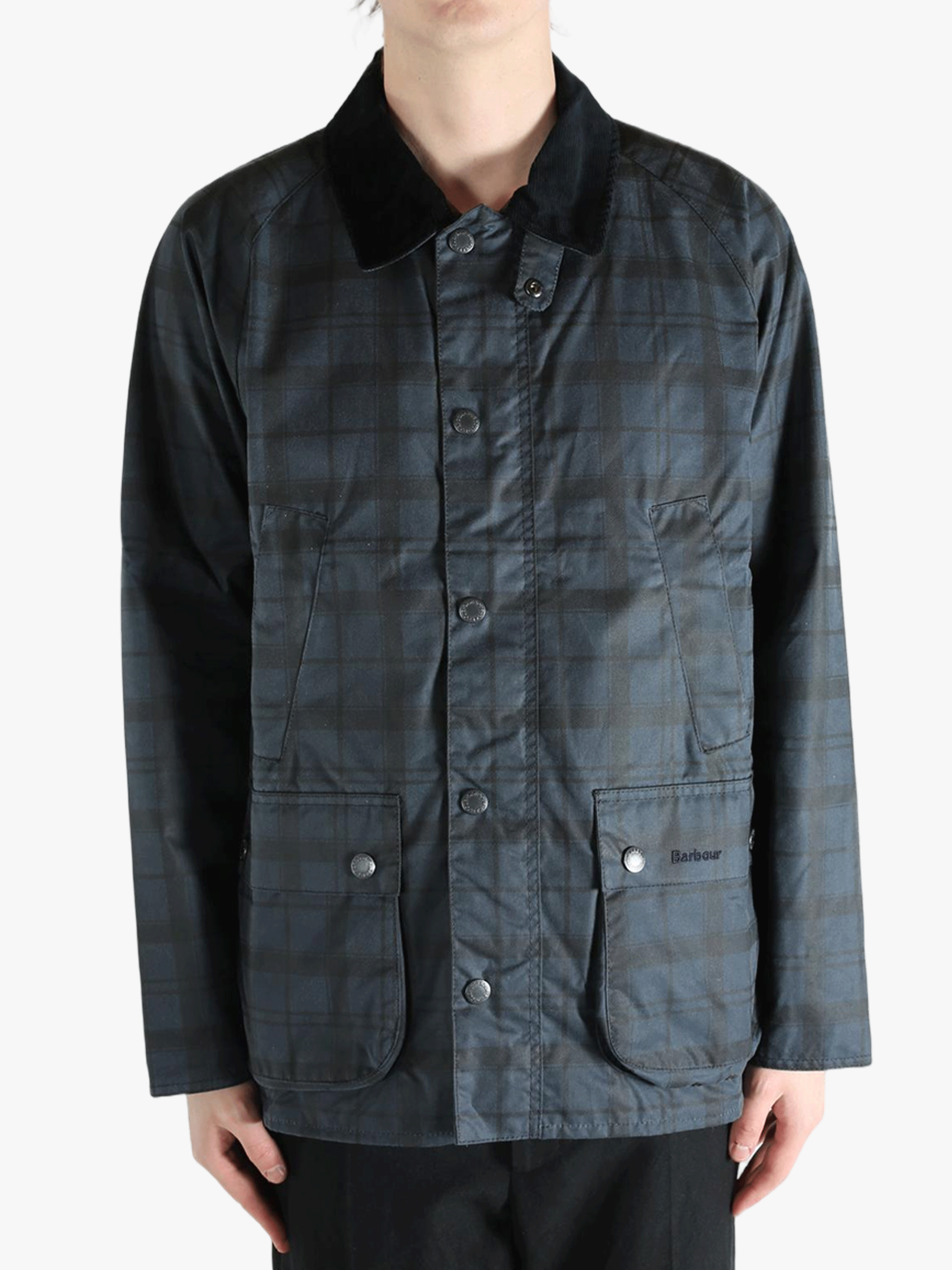 Blue jacket worn by a person, showing the jacket's fit