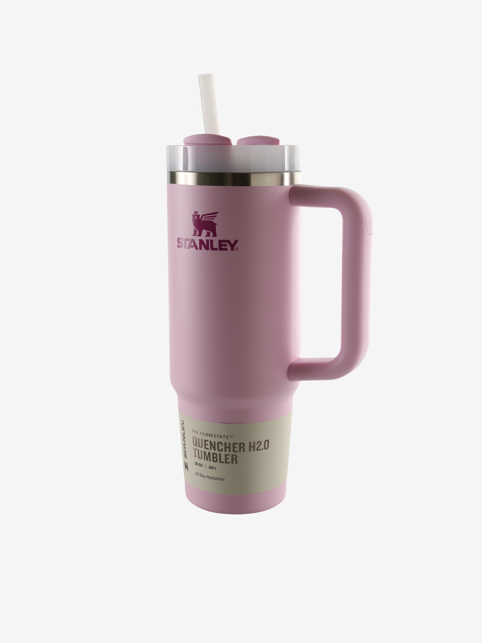 Pink tumbler, front view