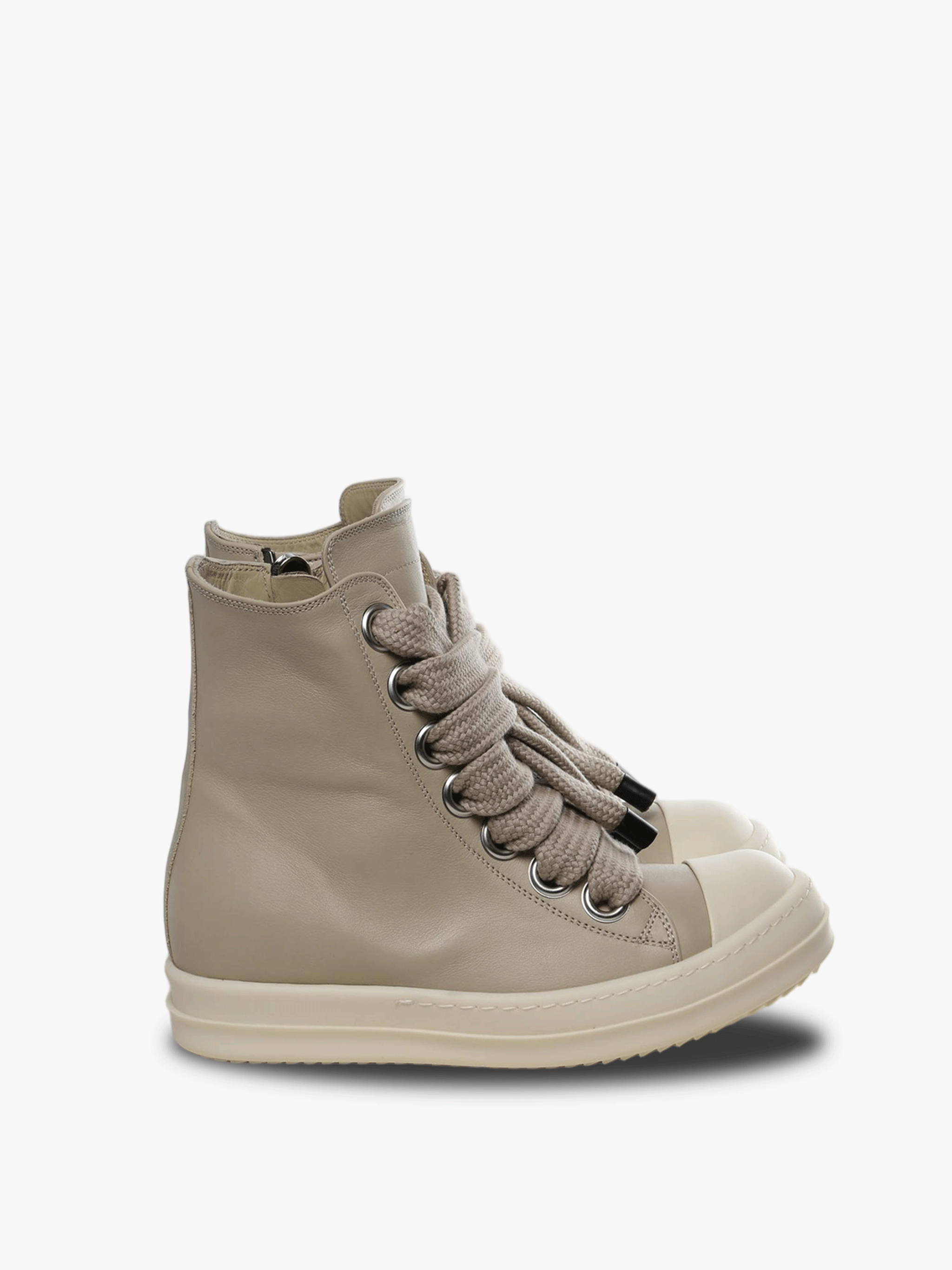 Tan sneakers, front view