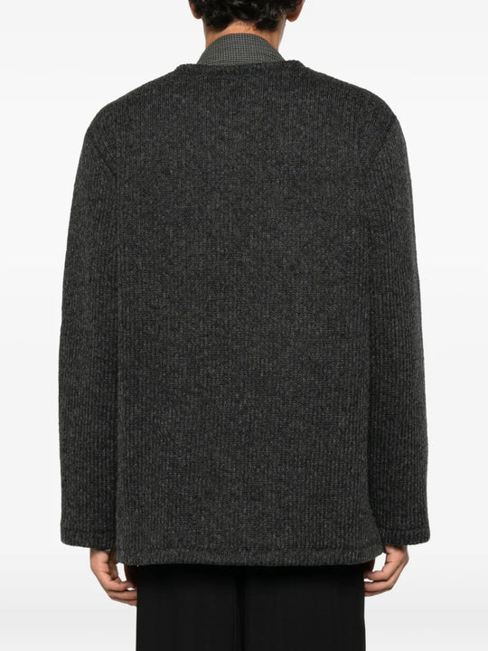 Grey knitwear, full body view