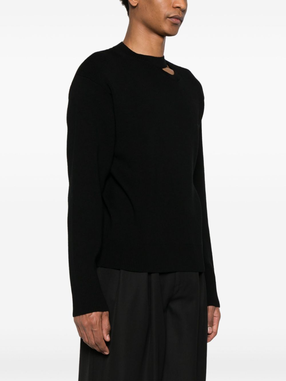 LOUIS GABRIEL NOUCHI - Men Wool Jumper With Asymmetrical  Opening