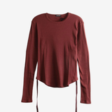 Burgundy top, front view