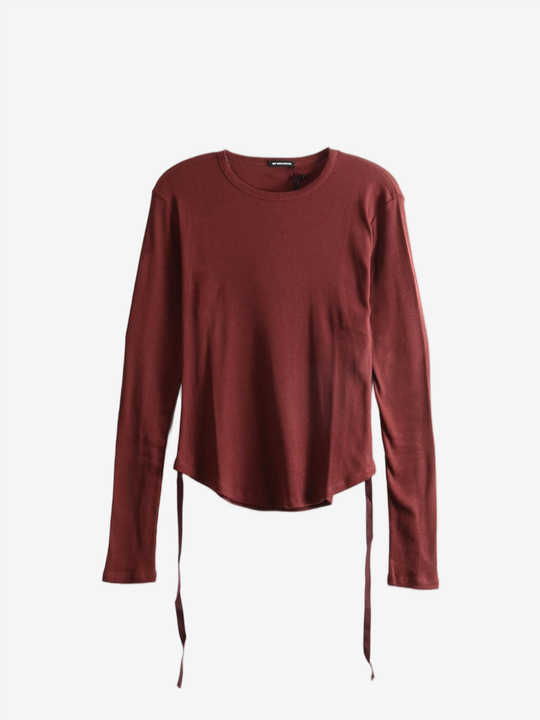 Burgundy top, front view