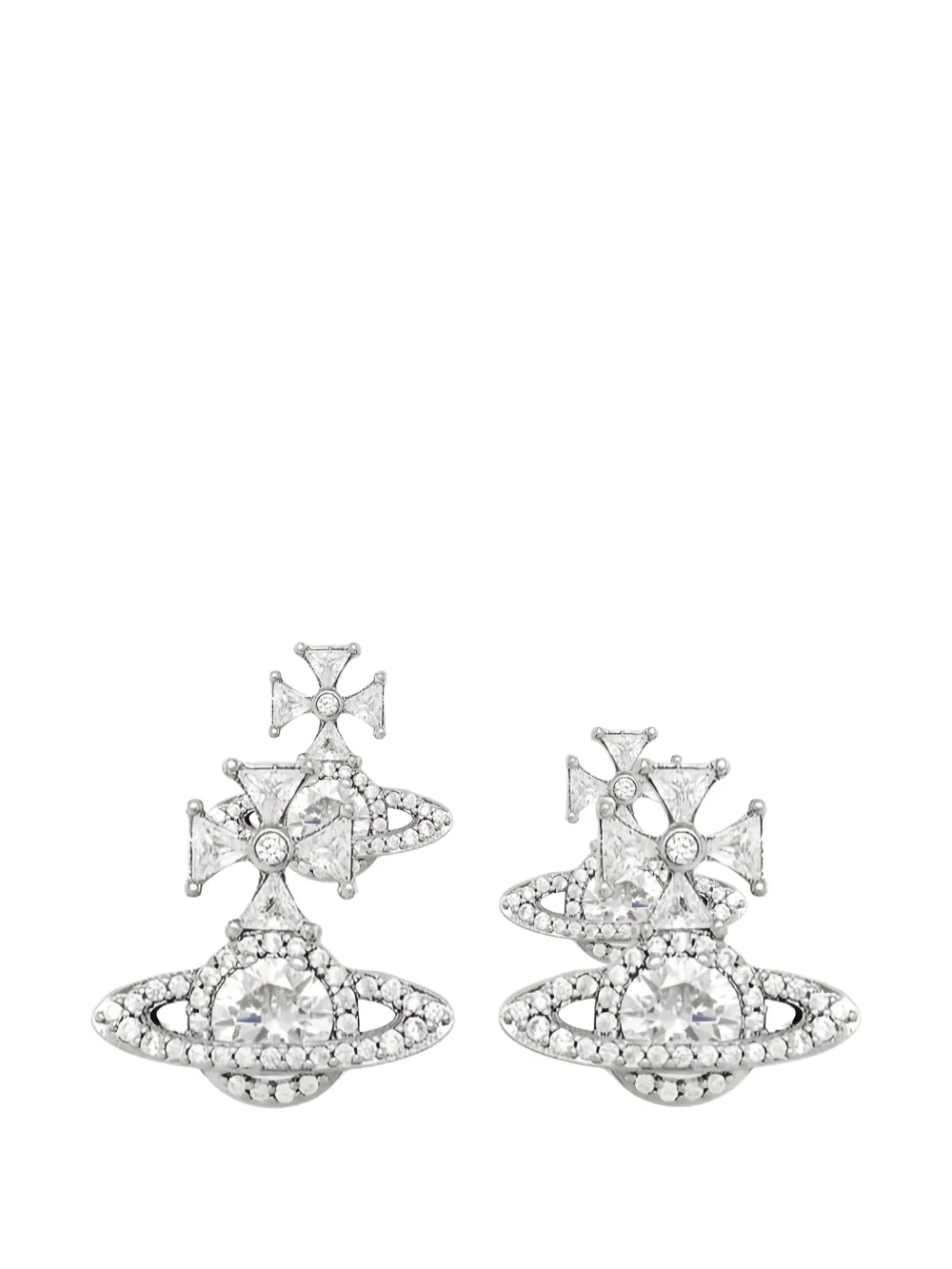 Grey earrings, front view