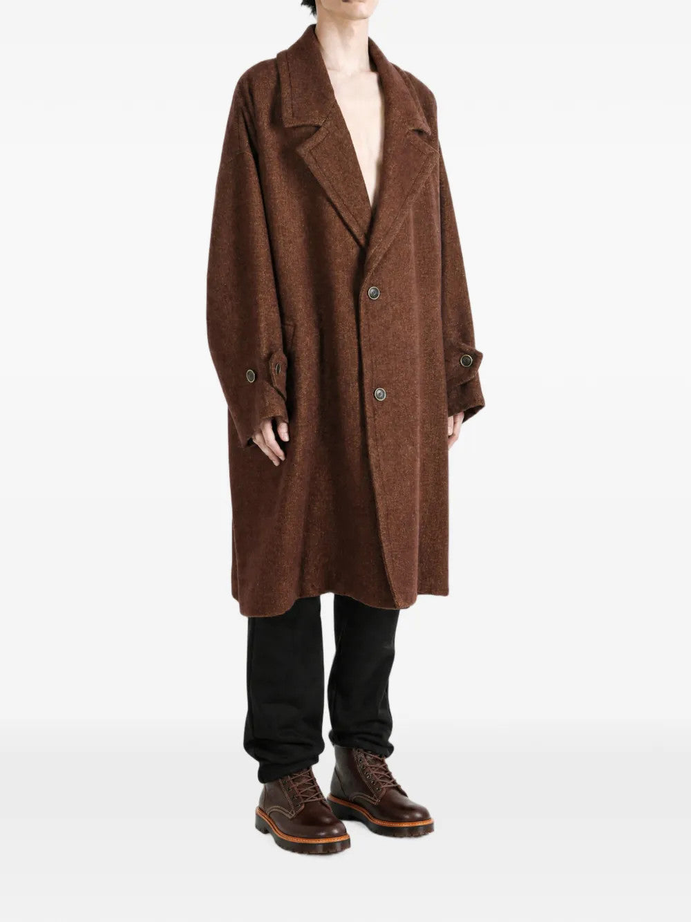 Brown jacket, full body view