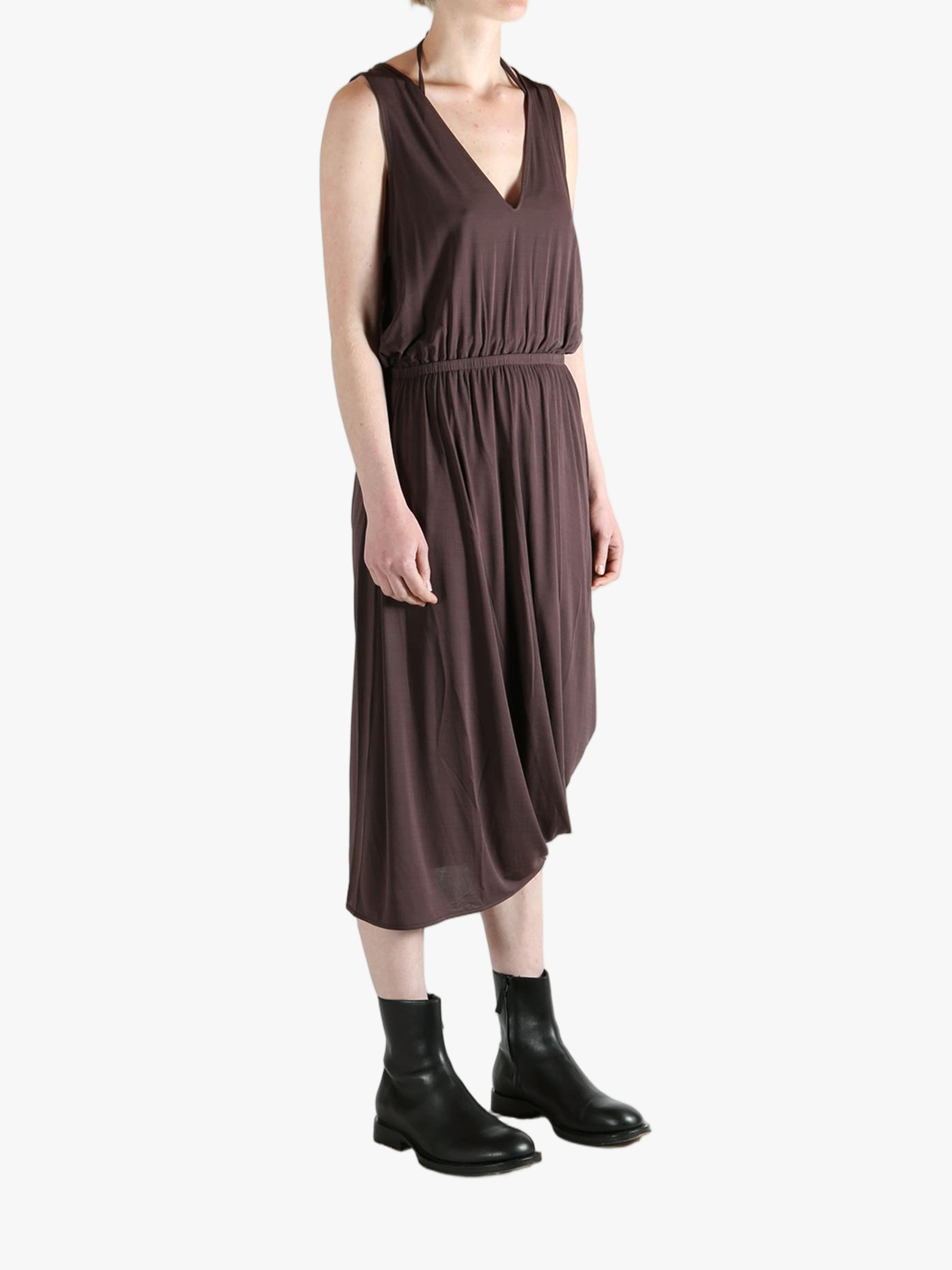 Brown dress, full body view