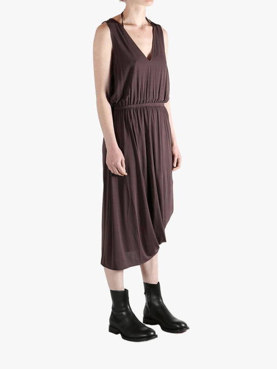 Brown dress, full body view