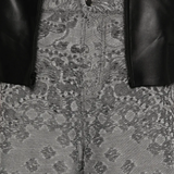 Close up of black jeans, showing texture of the Cotton and Viscose and Polyester fabric