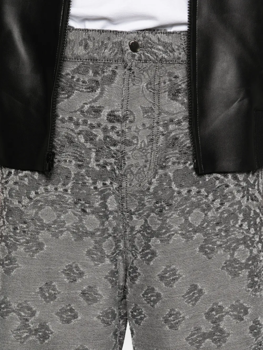 Close up of black jeans, showing texture of the Cotton and Viscose and Polyester fabric