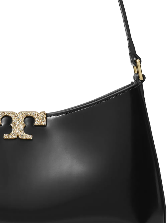 Close up of Black bags, showing texture of the calf Leather fabric