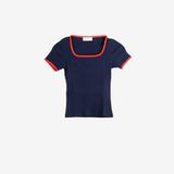 Navy t-shirt, front view