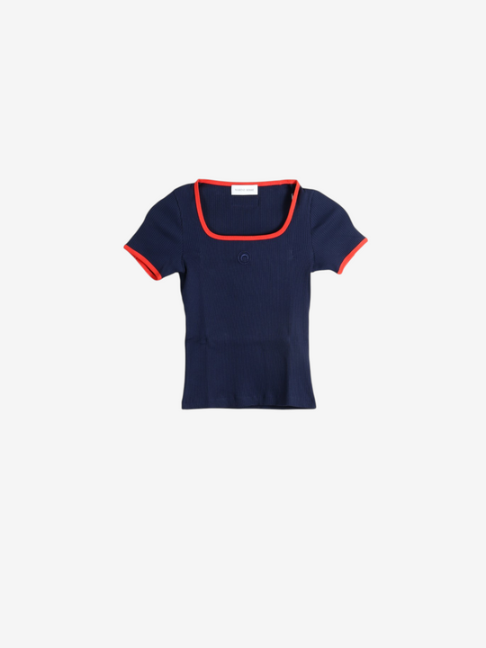 Navy t-shirt, front view