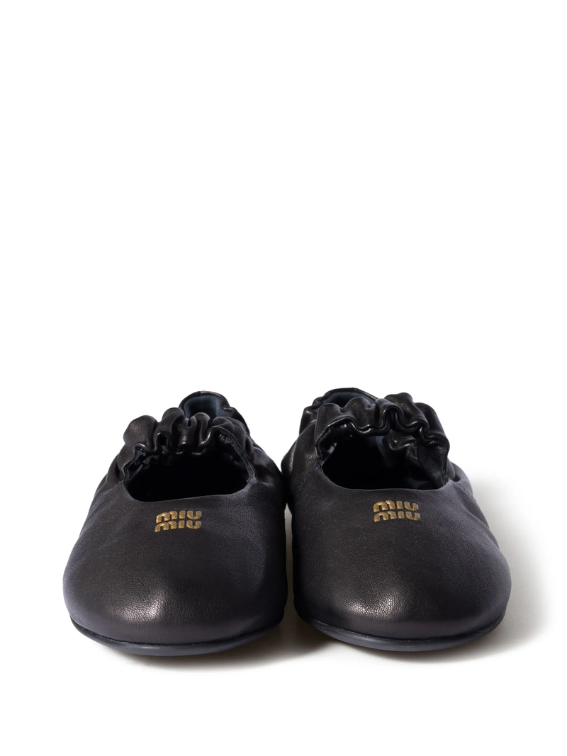 MIU MIU - Women Ruches Nappa Leather Ballerinas