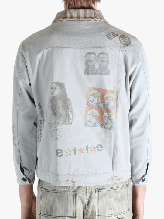 Grey jacket worn by a person, showing the jacket's fit