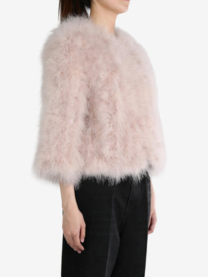 YVES SALOMON - Women Cropped Feather Jacket