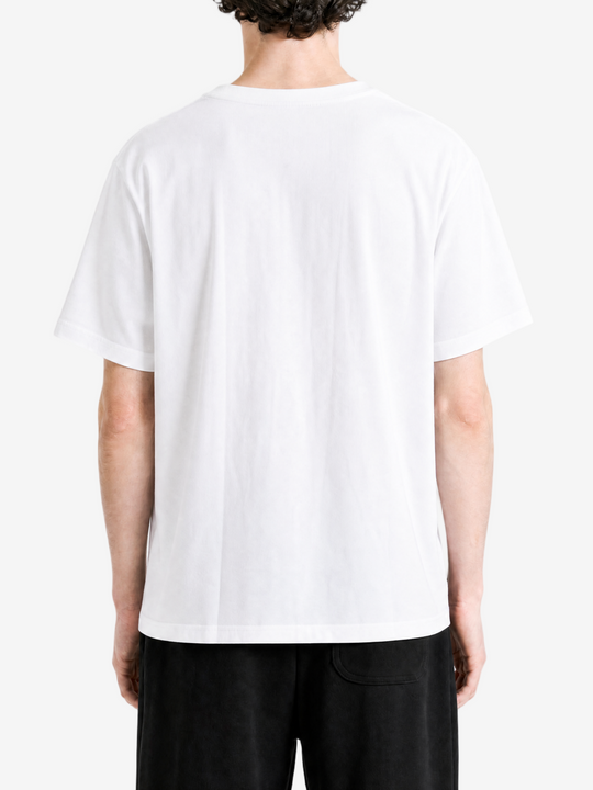 White t-shirt, full body view