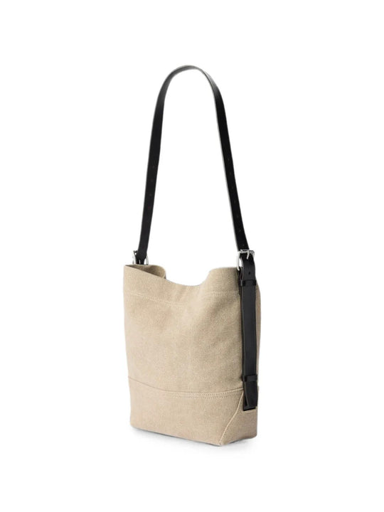 Tan bag, front view