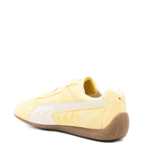 Yellow sneakers, back view