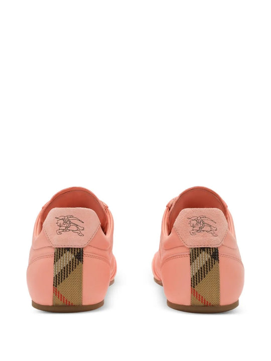 Pink sneaker, back view