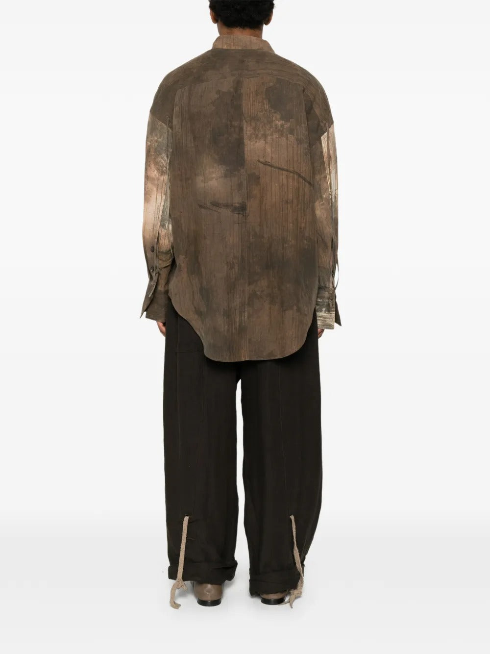 Brown shirt, full body view