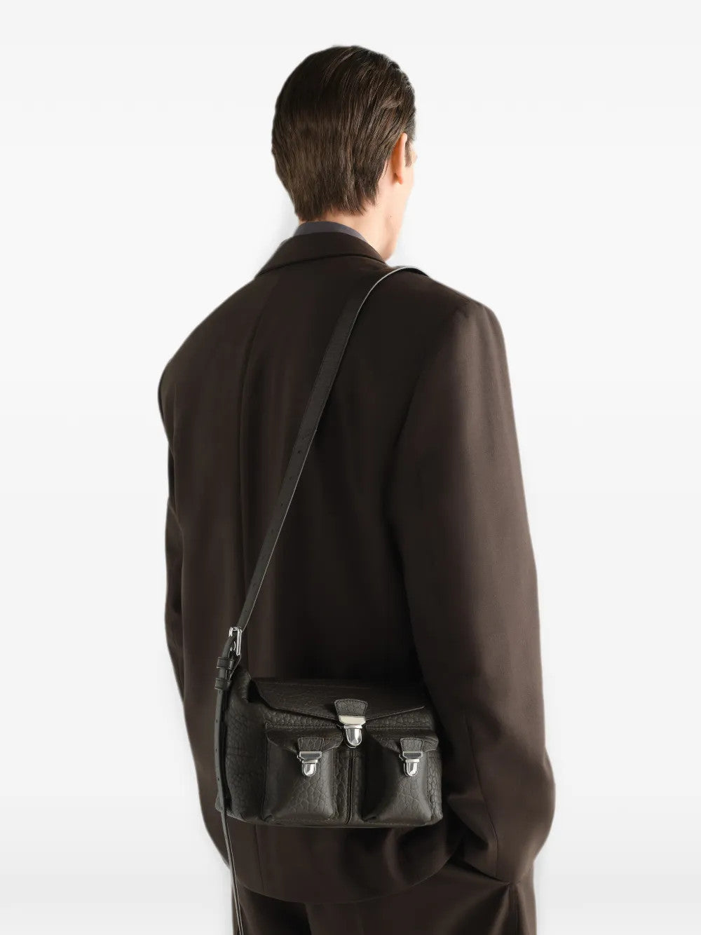 Brown bag worn by a person, showing the bag fit