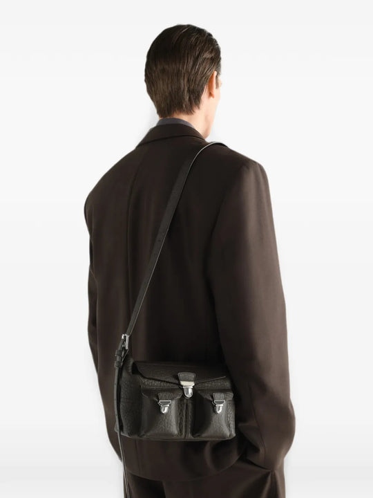 Brown bag worn by a person, showing the bag fit
