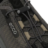 Cloes up of black sneakers, showing texture of the fabirc detail
