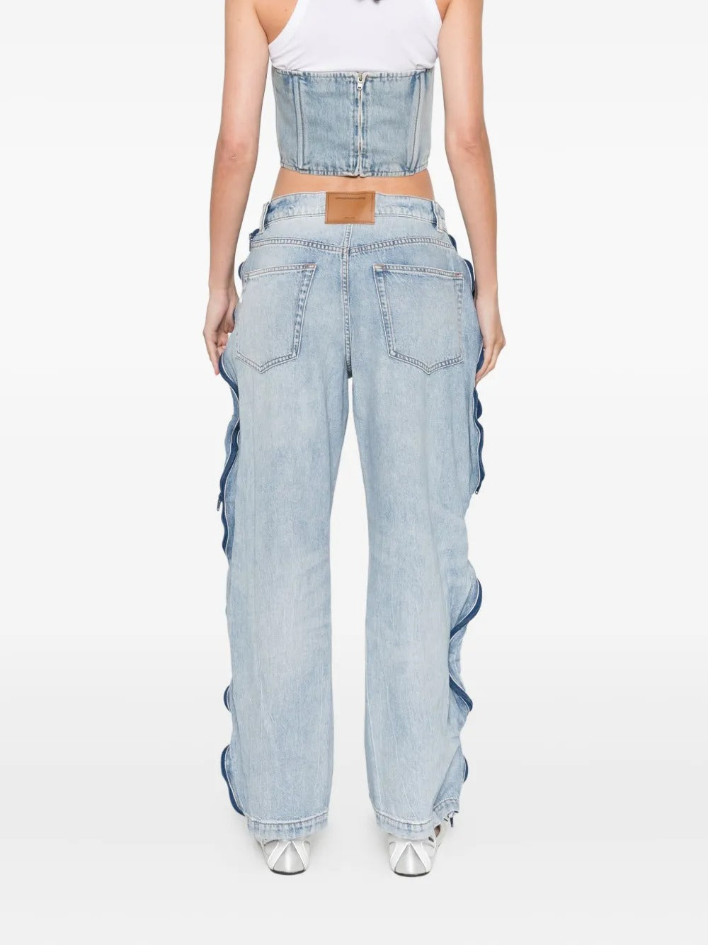 ALEXANDER WANG - Women Basketball Mesh Curved Zipper Pant