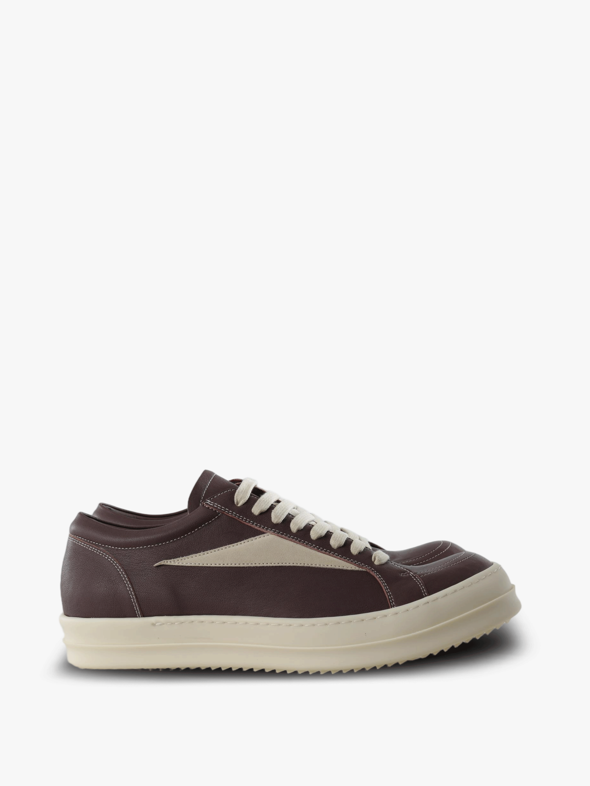 Burgundy shoes, side view