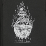 Close up of black shirts, showing texture of the cotton fabric