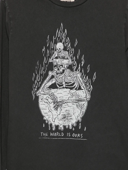 Close up of black shirts, showing texture of the cotton fabric