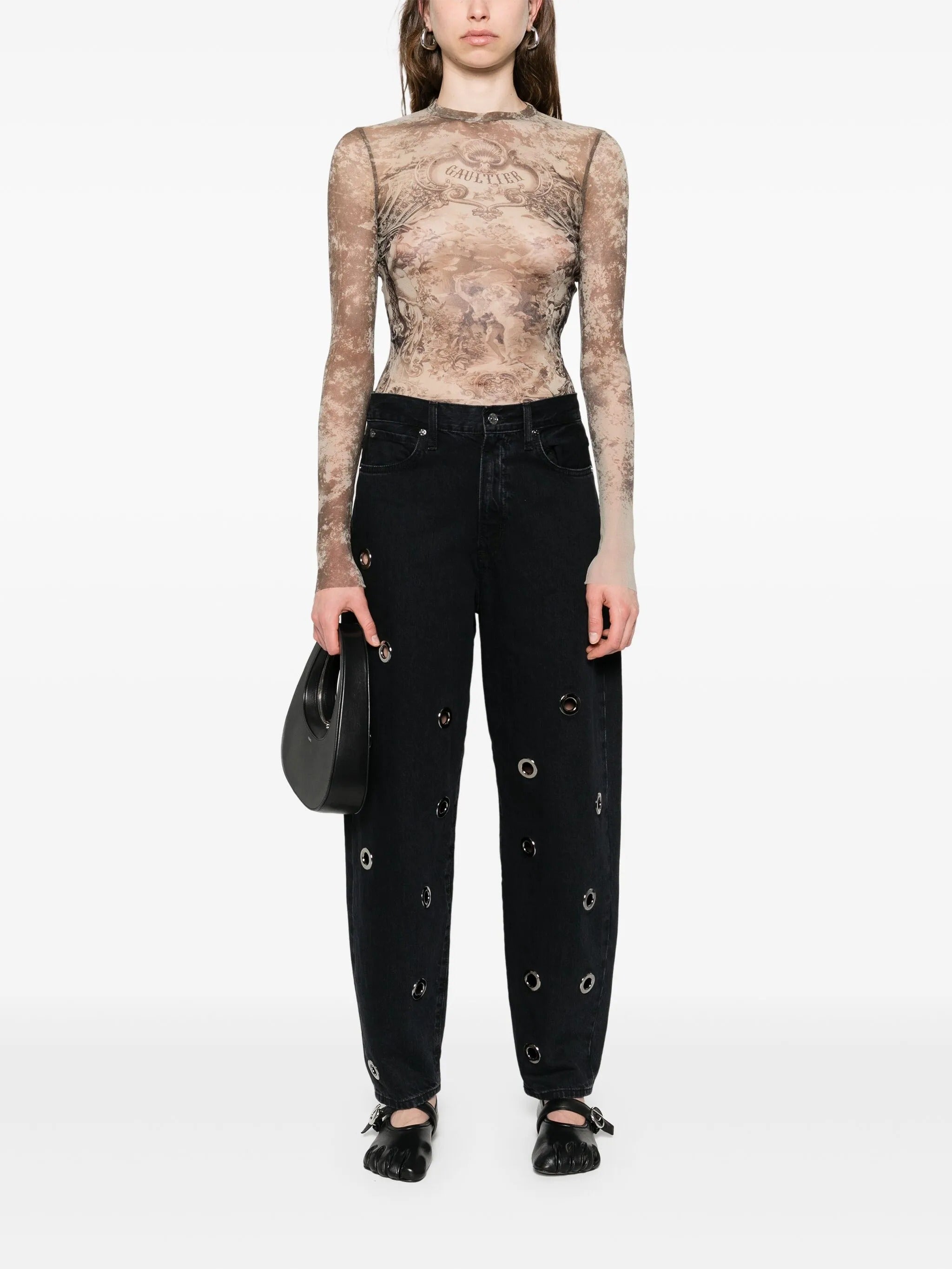 Tan top, full body view