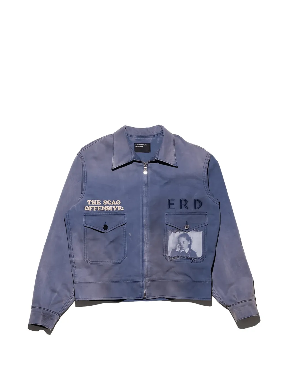 Blue jacket, front view