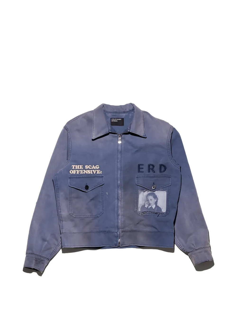 Blue jacket, front view