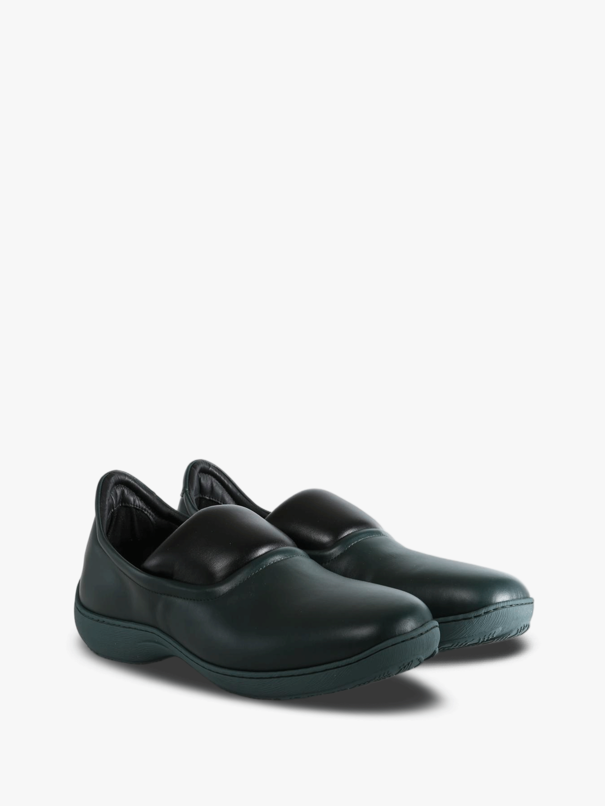 Green shoes, front view