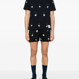 Blue t-shirt, full body view