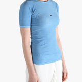 navy t-shirts worn by a person, showing the t-shirts fit