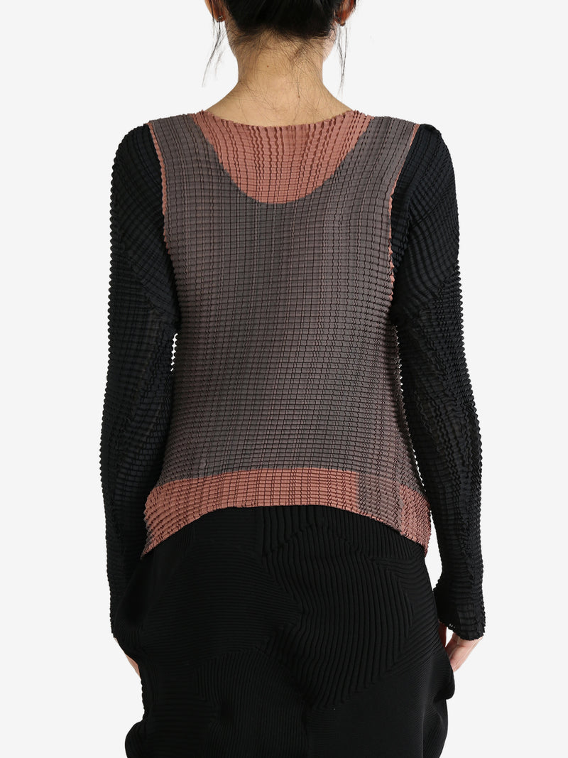 ISSEY MIYAKE - Women Layered Color Pleats Shirt