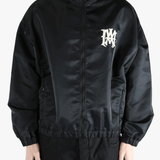 Black jacket worn by a person, showing the jacket's fit