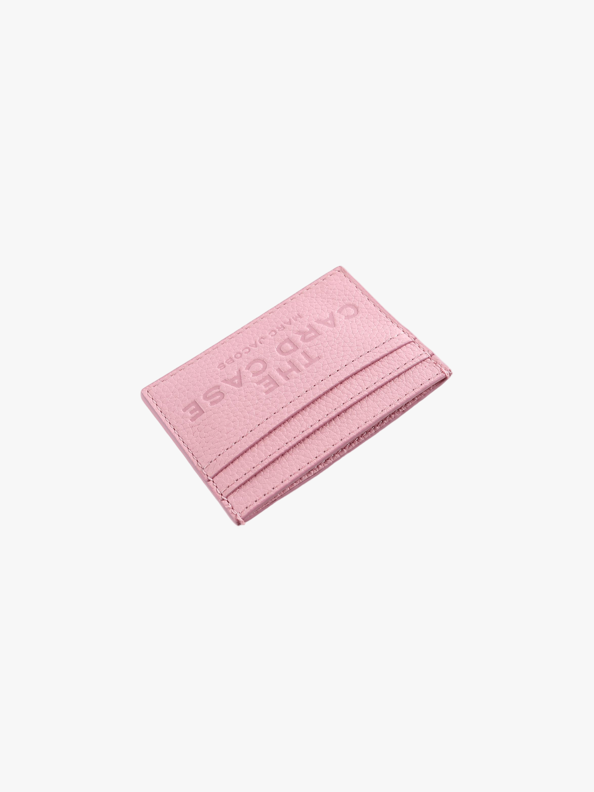 Pink card case, side view